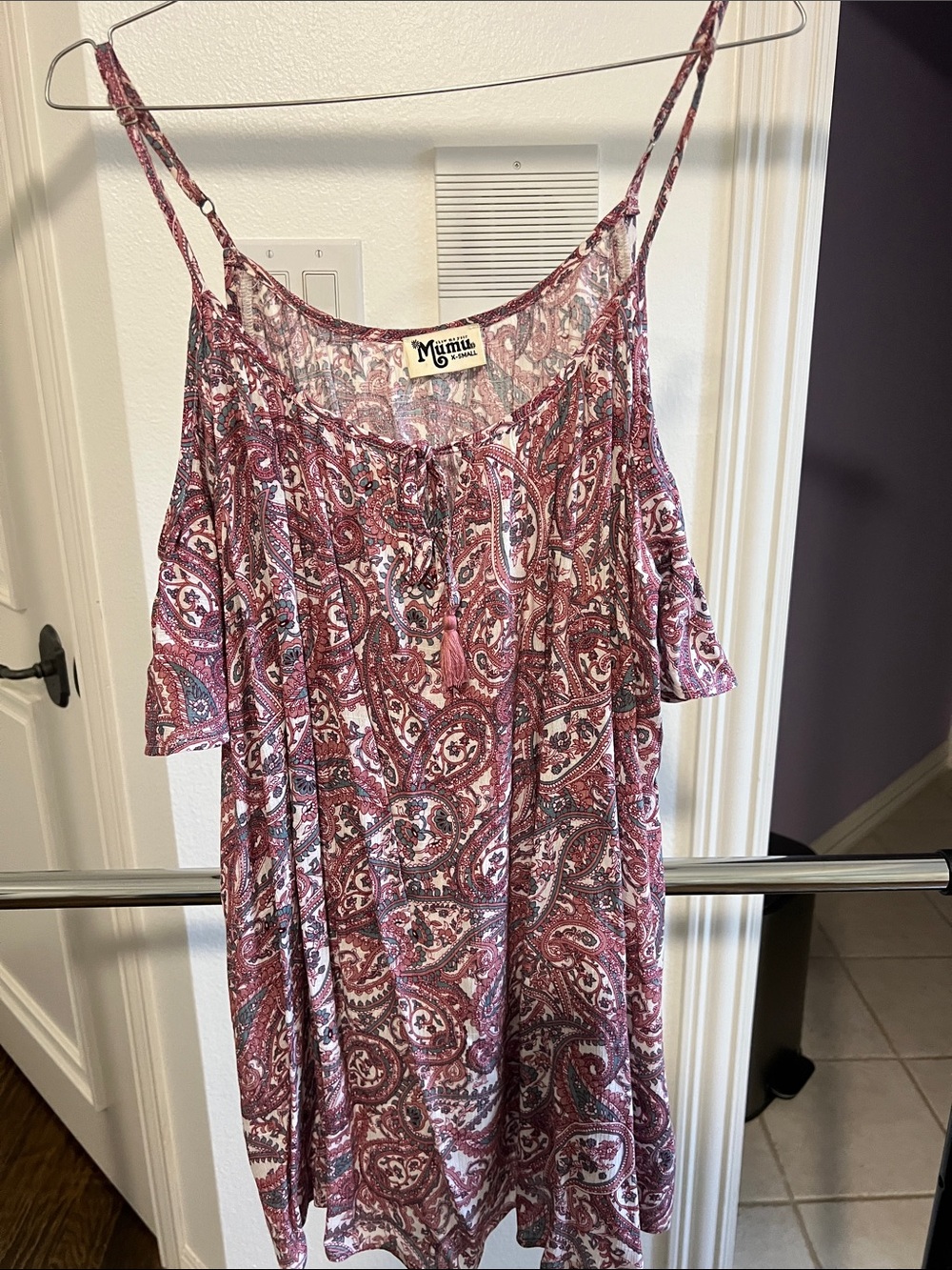 Show Me Your MuMu Mauve Paisley Cold-Shoulder Cami Mini Dress